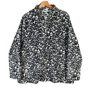 Chico's Black and White Leopard Print Sweater